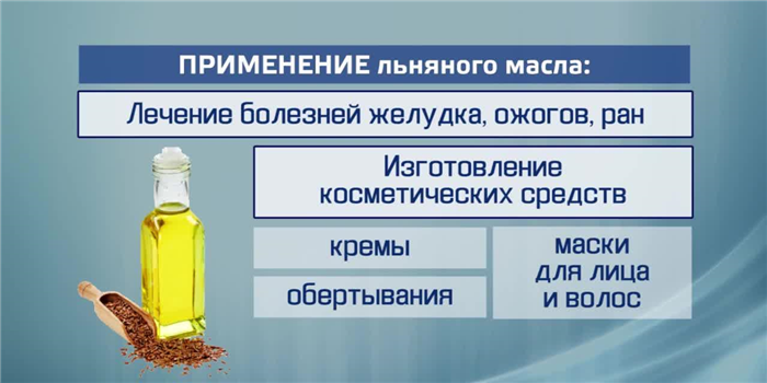 Применение льняного масла