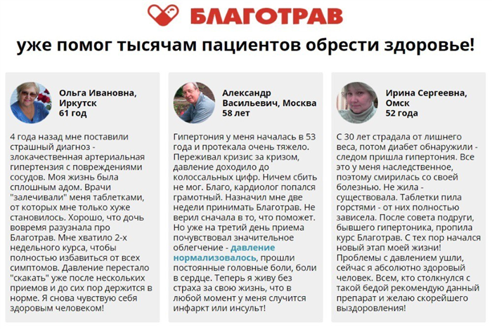 Отзывы о препарате Благотрав