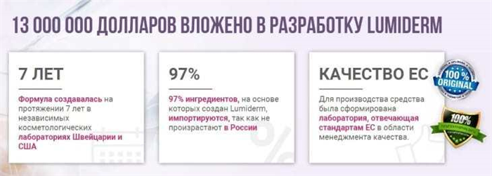 Сколько денег вложено в разработку Люмидерм