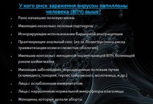 Риск заражения ВПЧ