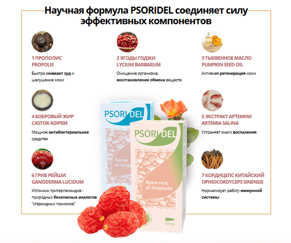 Ингредиенты комплекса Psoridel