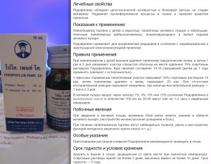 Инструкция к средству Подофиллин