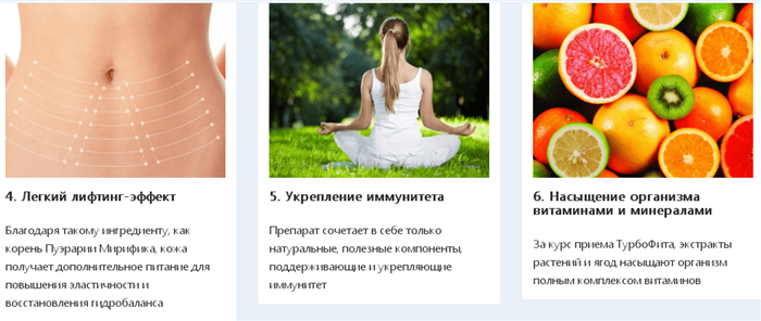 Влияние на организм Turbofit