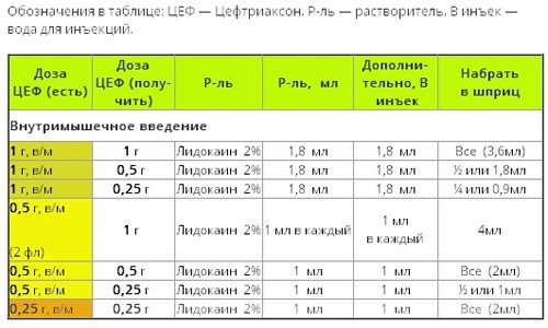 Памятка по разведению Цефтриаксона